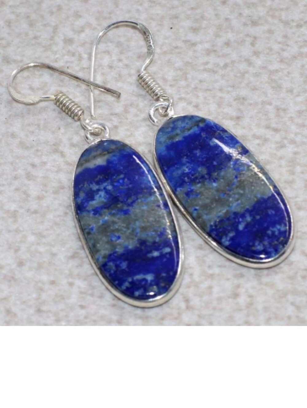 Lapis Lazuli Gemstone Jewelry 925 Sterling Silver Handmade  Dangle Earrings